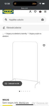 2 x stojan na šaty, věšák IKEA Mulig