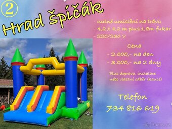 Pronájem skákací hrady, bumper koule