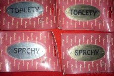 jmenovka, štítek , cedulka na dveře sprchy toalety kovové