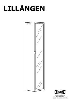 Vysoká koupelnová skříňka se zrcadlem Ikea