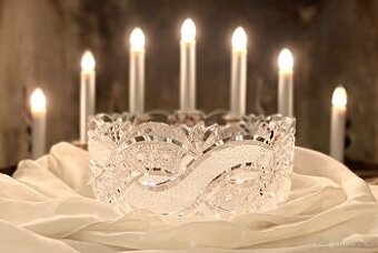 Luxusní masivní broušená mísa Bohemia Crystal Czechoslovakia