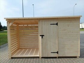 Dřevník s nářaďovnou 360 cm, dovoz ČR i SR