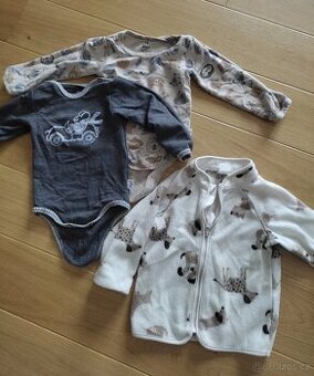 Zimní set - body Little Angel vel.80 a set merino Crawler