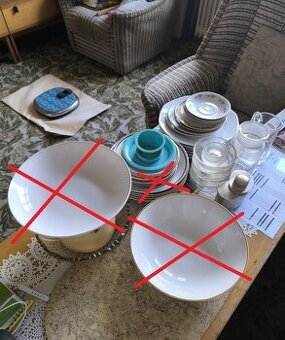 Retro porcelánové talíře a mísy