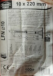 Talířové kotvy 10x220 mm pro kotvení polystyrénu