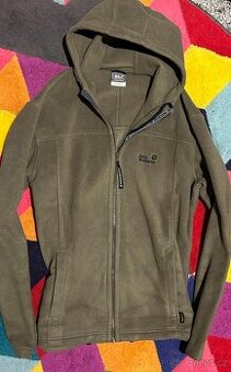 JACK WOLFSKIN PÁNSKÁ ZIMNÍ FLEECE KHAKI MIKINA-BUNDA XL