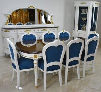 Zámecký jídelní set - 11 částí - zdobený bronzem