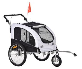 Vozík za kolo pro psy Dixon, bílý