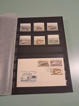 Album s čsl. automobiliemi - známky, etikety, grafické listy