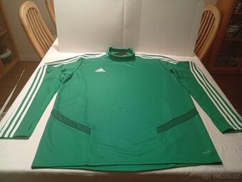 Pánské tričko ADIDAS - zeleno-bílé - dlouhý rukáv