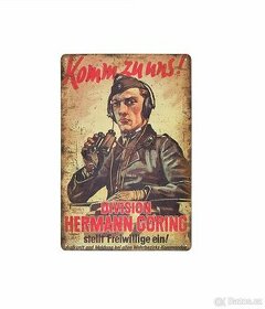 plechová cedule: Divize Hermann Göring - Přijď k nám - 1