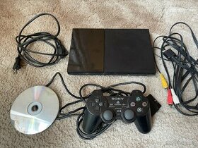 PS2 Playstation 2 + ovladač + 2x kabel + DVD
