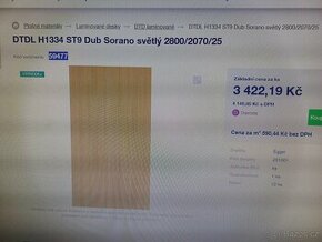 Prodám lamino desky Dub Sorano světlý