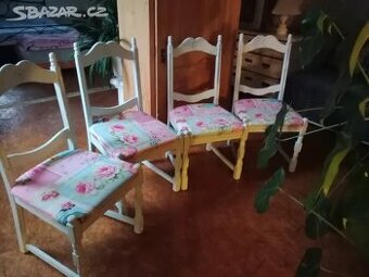 4x ŽIDLE PATINOVANÉ