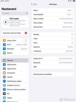 Ipad 9 generace 64GB. WiFi