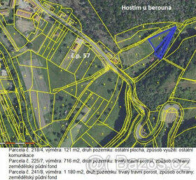 Prodám pozemek Hostím u Berouna 2017m2