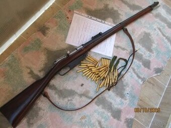 Puška Gewehr 1888 DANZIG , náboje , TORMENTACE , , řemen, p