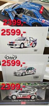 Rally a dtm modely 1:18 mitsubishi,peugeot,toyota,mercedes