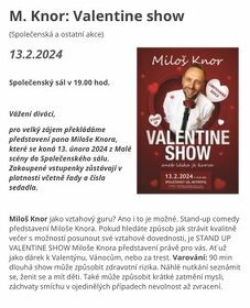 Miloš Knor - Valentine show - České Budějovice
