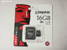 Paměťová karta Kingston Micro SD 16 GB + adaptér