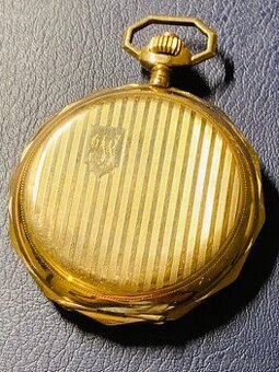 Zlaté 14-karátové tříplášťové art deco hodinky Corgemont