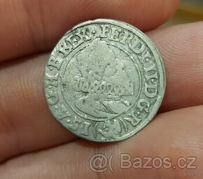 Stříbrný 3 krejcar Ferdinand II. 1624 Praha mincm. Suttner