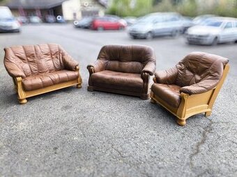 S DOVOZEM masiv, kůže, rozkládací na přespání, křeslo