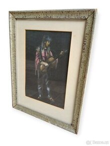 OBRAZ - "Bard" - pastel, signováno