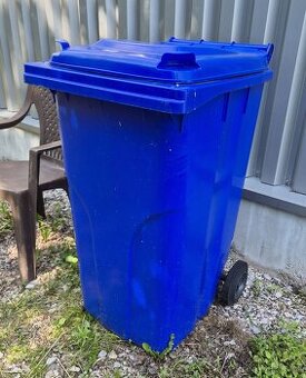 Modrá plastová popelnice 240l, zánovní