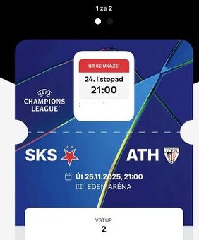 Vstupenka Slavia - Bilbao s ubytováním Hotel Iris Eden