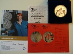 Stříbrná mince 500 Kč 2022 Motocykl Jawa 250 stand