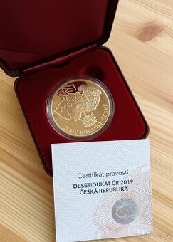 Zlatá mince 10 Dukát Česká republika 2019 ČM