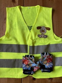 Cyklistická vesta a rukavice