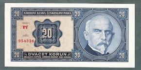 Staré bankovky 20 korun 1926 bezvadný stav