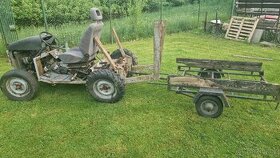Malotraktor domácí výroby - motor Škoda spartak