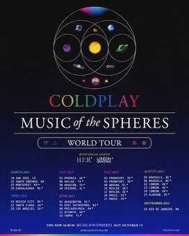 POPTÁVÁM - 2x vstupenka COLDPLAY LONDÝN