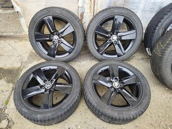16"černá alu sada Rock 5x100 origo Škoda Fabia 3 Rapid Polo