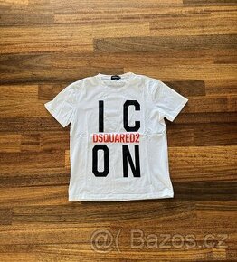 Triko Dsquared 2 bílé s logem ICON