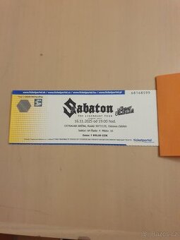 Sabaton , 1 vstupenka,  Ostrava 16.11. 25