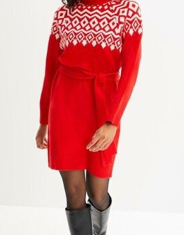 Teplé a krásné šaty s páskem 40/44