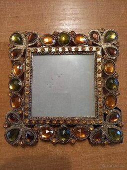 Zdobný kamenný rámeček, vintage šperkový rámeček, rámeček
