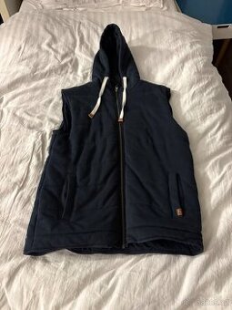 Bavlněná vesta s kapucí – vel. M – tmavě modrá