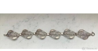 Vintage stříbrný filigránový náramek - stříbro 925 - 15,45 g