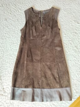Dámské kožené hnědé šaty, vel. 40, jak NEW