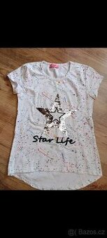 Tričko s flitry otáčecí vel. 152