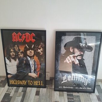 Plakat v rámu  Lemmy a Acdc
