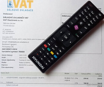 GOGEN RC4849 originální dálkový ovladač