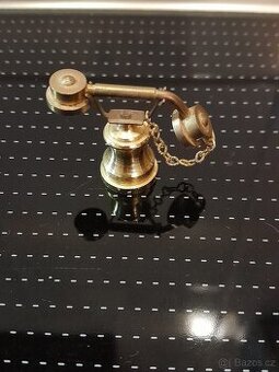 Mosazná miniatura telefonu, dekorace