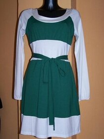 Nové šaty zeleno-bílé zn. Vero moda (vel. 40/42)