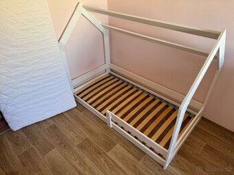 Dětská postel domeček 160x80 bílá